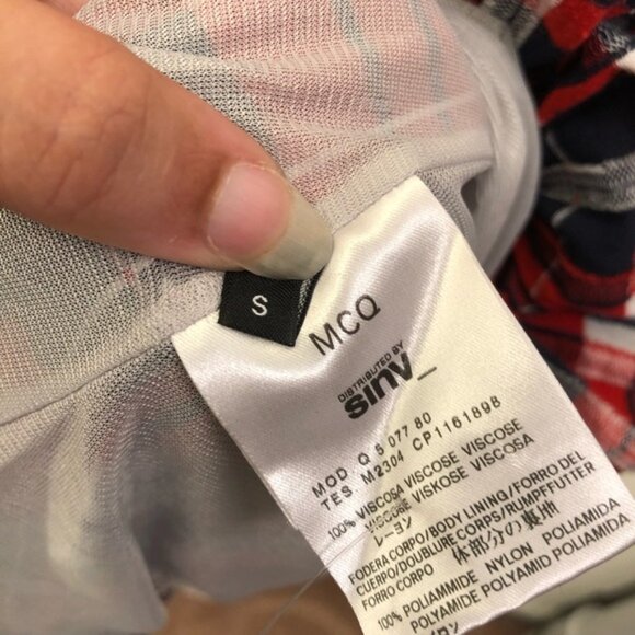 MCQ Alexander McQueen Plaid Textured Bubble Dress - Picture 6 of 8